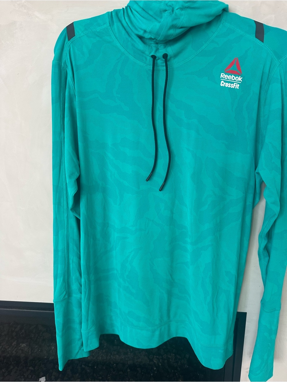 Reebok crossfit Teal Performance Hooded Long Sleeve